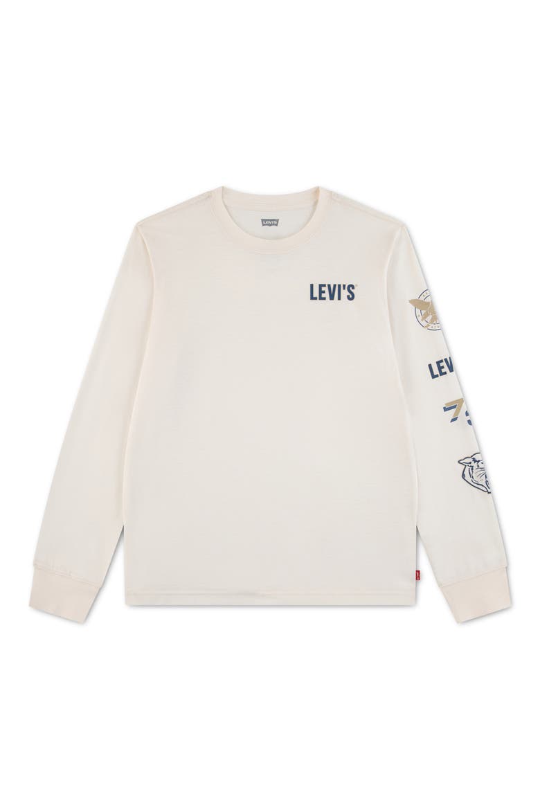 Kids' Collegiate Icons Logo Graphic Long Sleeve T-Shirt, Main, color, LEVI EGRET