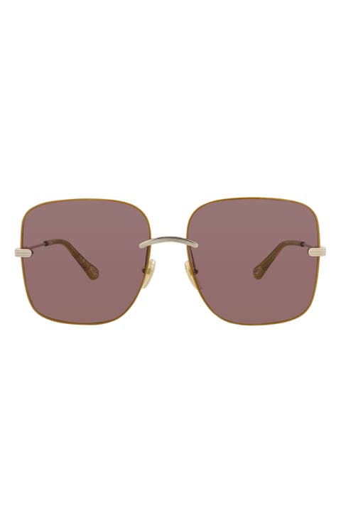 61mm Square Sunglasses