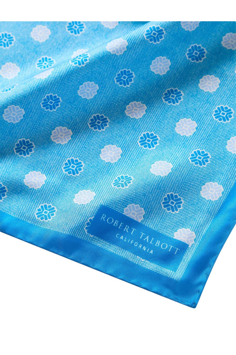 York Geo Herringbone Pocket Square, Alternate, color, Blue
