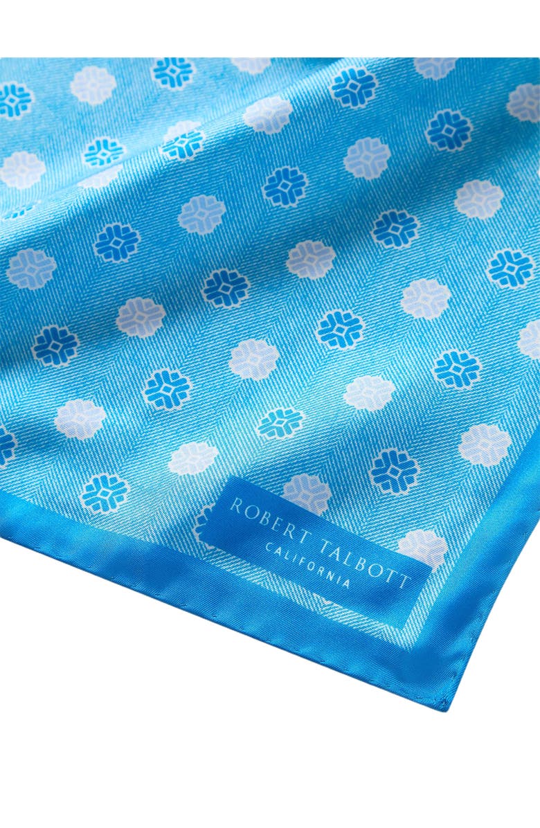 Robert Talbott York Geo Herringbone Pocket Square, Alternate, color, Blue