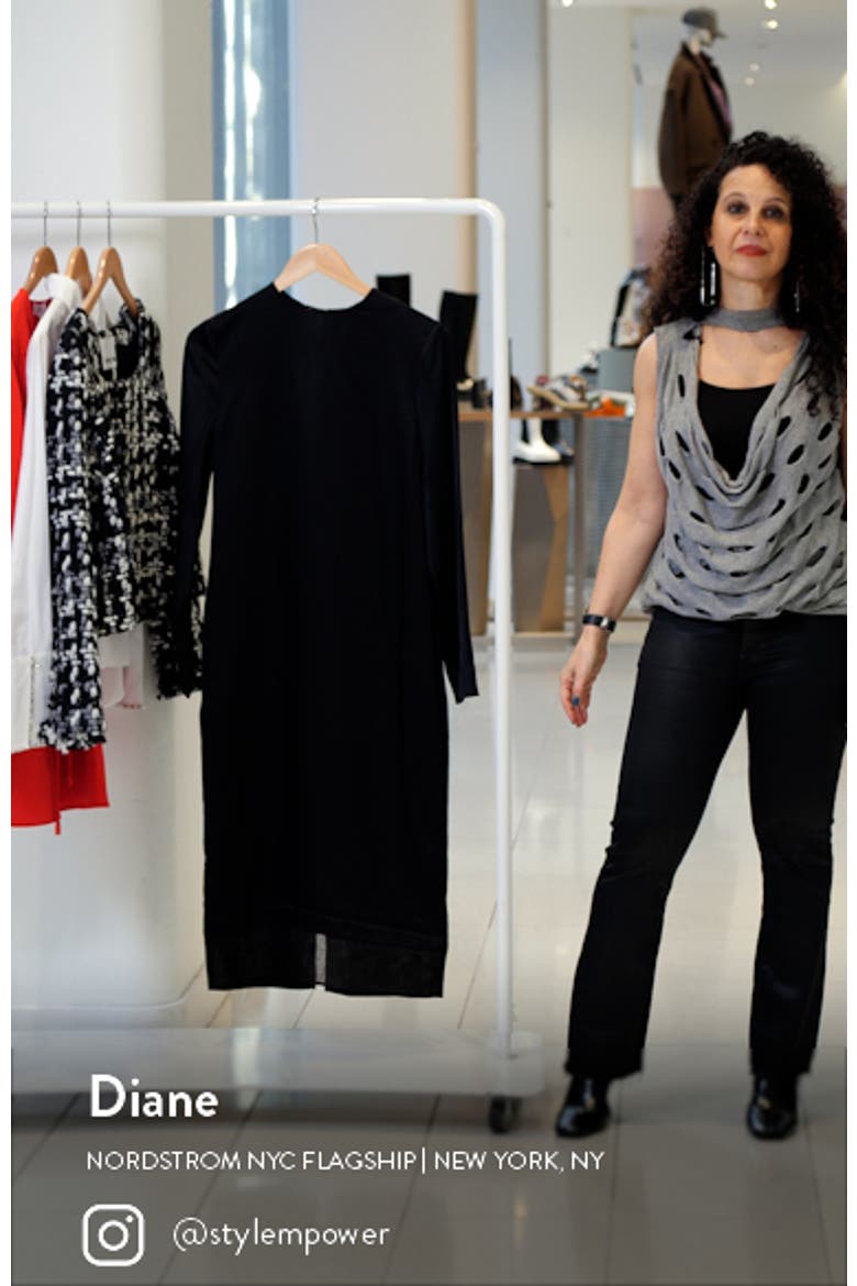 Organza Inset Long Sleeve Midi Dress video