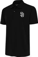ANTIGUA Men's Antigua Black San Diego Padres Metallic Tribute Polo