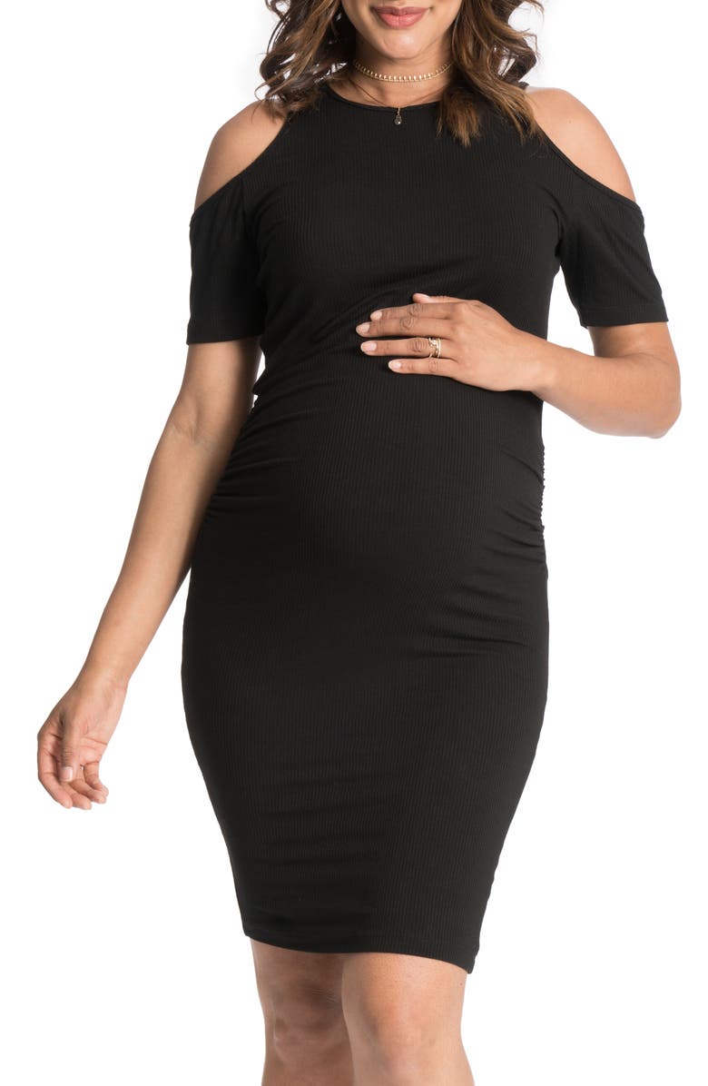 Bun Maternity Cold-Shoulder Maternity Dress, Main, color, 