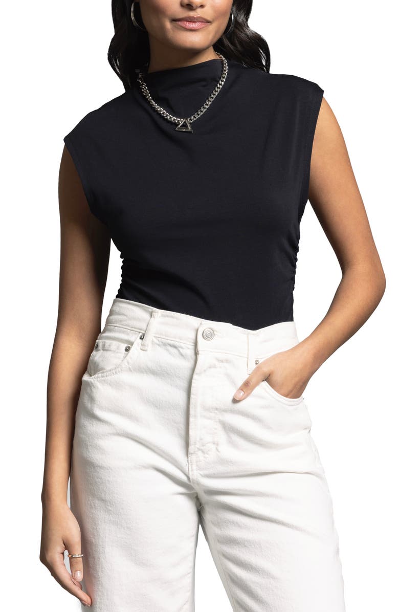 WEEKEND LOS ANGELES Simone Stretch Pima Cotton Top, Main, color, Black