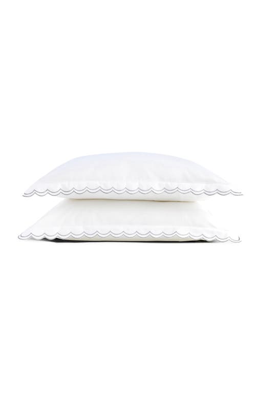 Christy Scallop Edge Luxury Cotton Sateen Oxford Style Pillow Sham Pairs