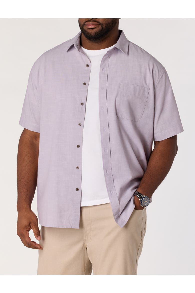 Big & Tall Washed Cotton Sport Shirt, Main, color, LAVENDER GRAY