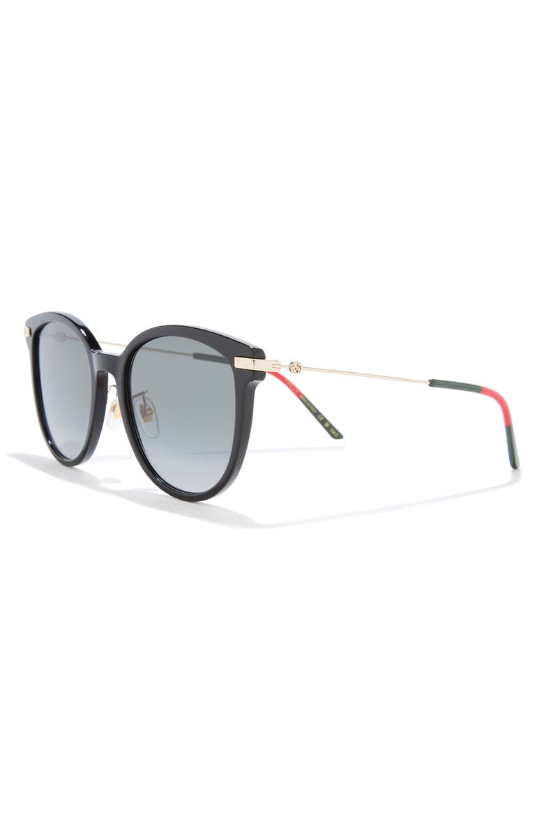 Gucci 56mm Square Sunglasses, Alternate, color, Black Gold Grey