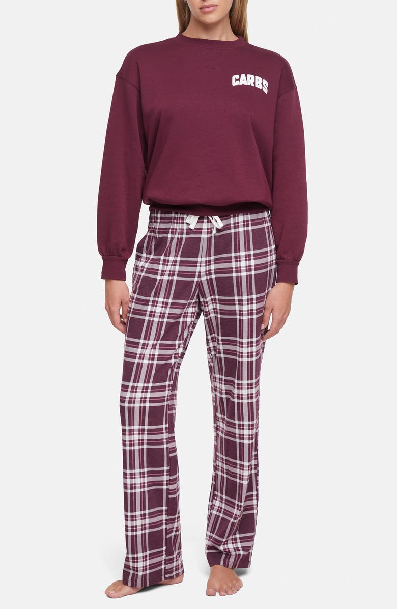 Wildfox Carbs Charlie Plaid Pajamas, Main, color, Fig