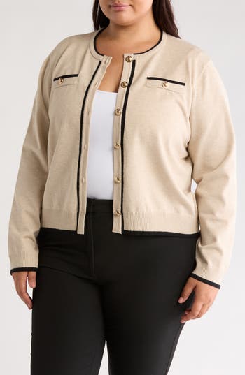 By Design Keira Button Cardigan In Neutral
