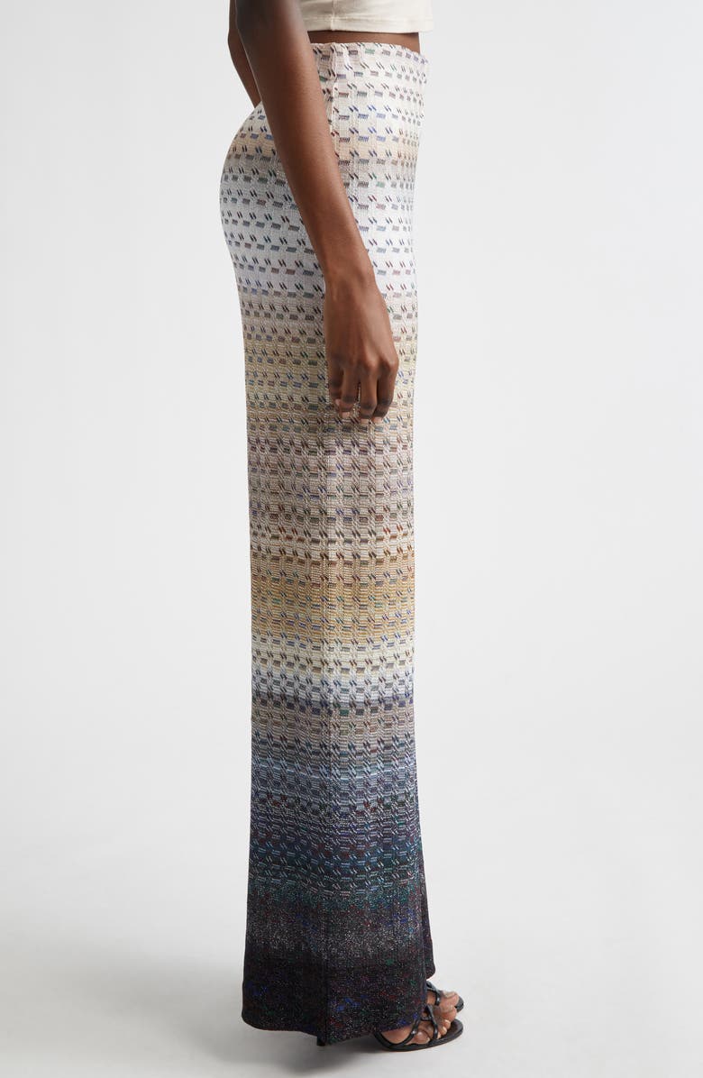 Missoni Wavy Stripe Raschel Knit Palazzo Pants, Alternate, color, Blue And Brown Tones