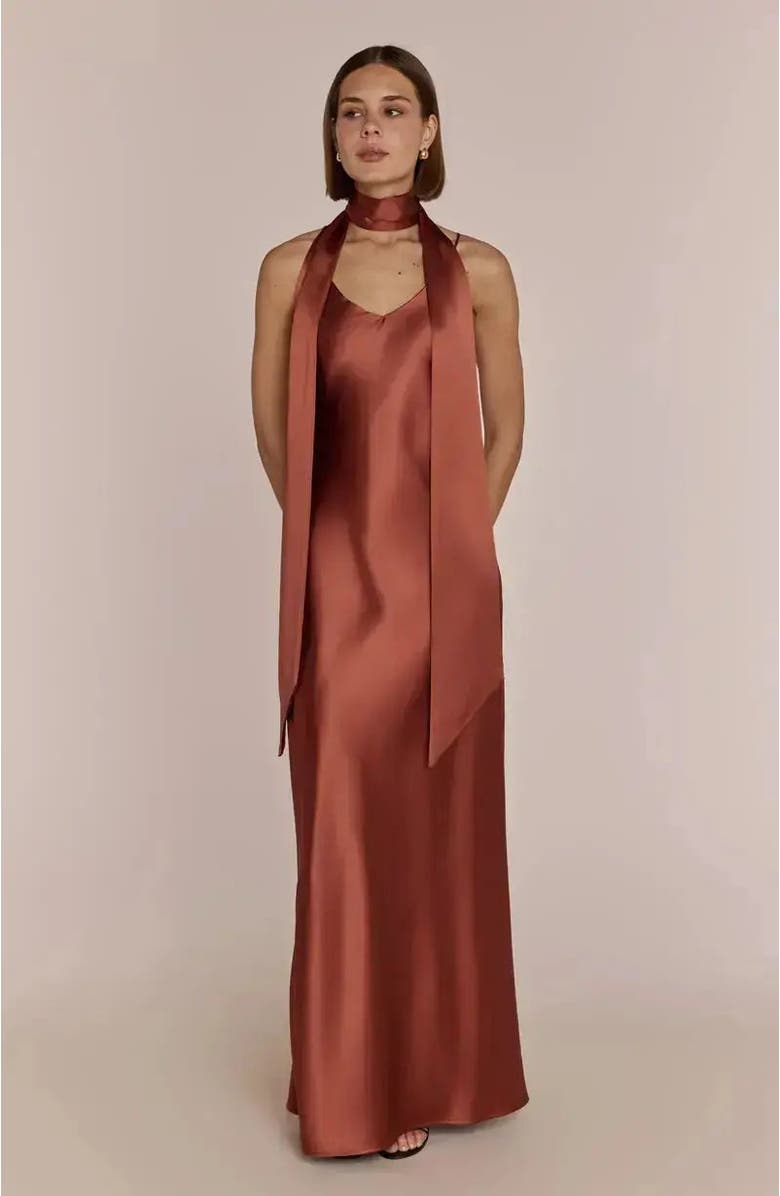Rewritten Brooklyn Slip Dress, Alternate, color, Terracotta