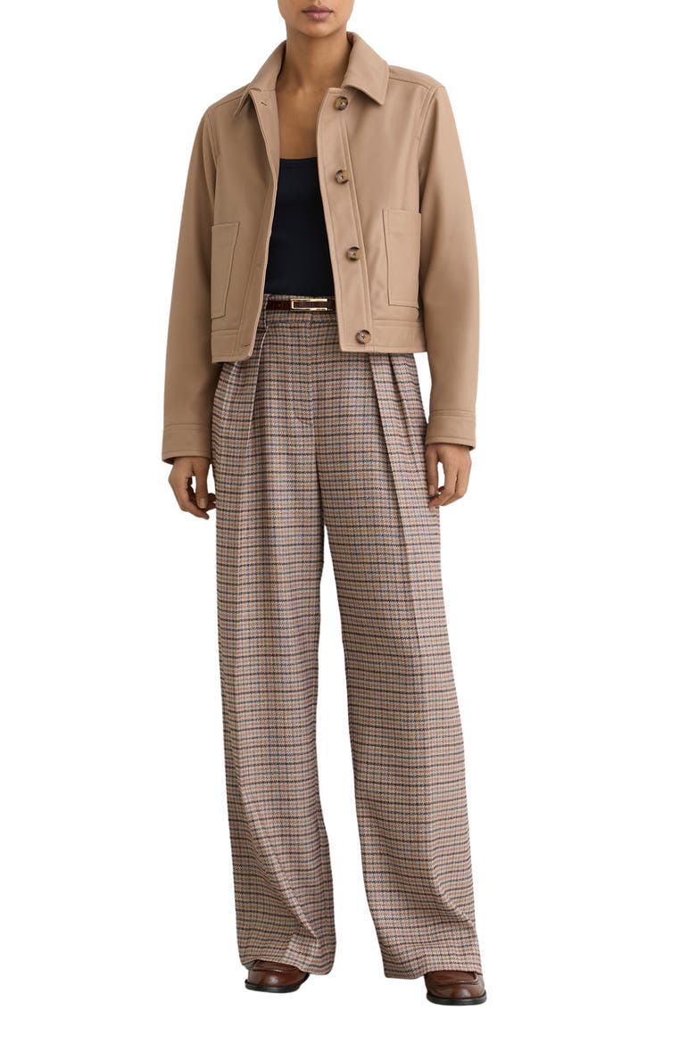 Sonny Leather Crop Jacket, Alternate, color, NEUTRAL