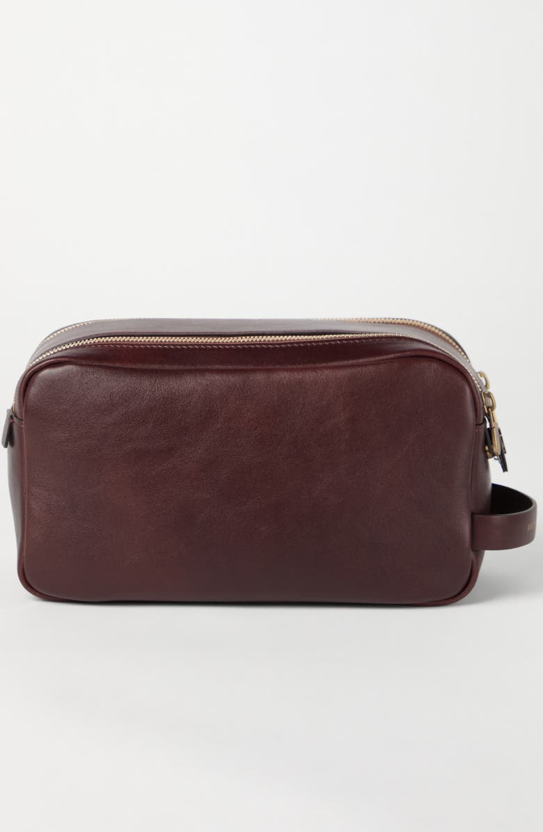 Brunello Cucinelli Beauty case with double zipper, Alternate, color, Burgundy