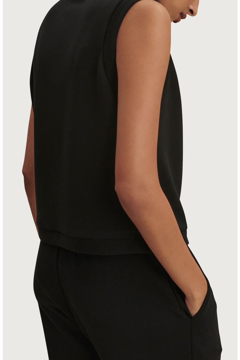 Marla Button Placket Tank, Alternate, color, BLACK