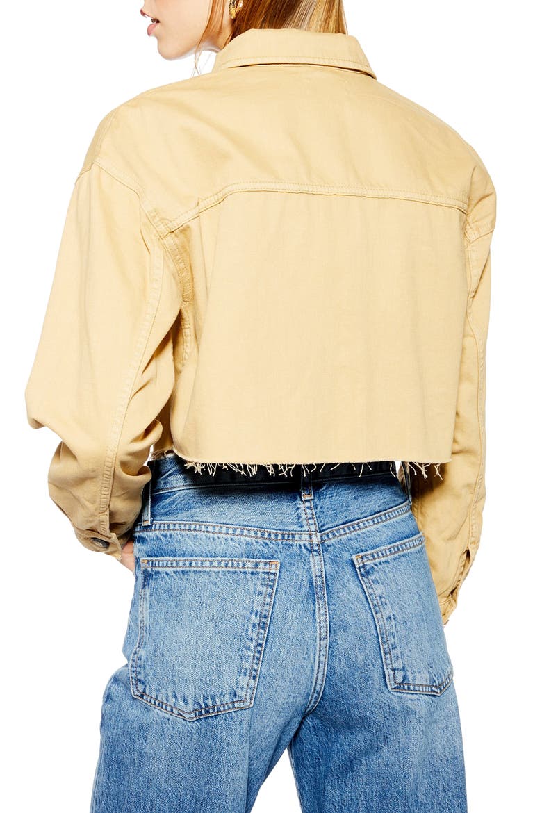 Jack Raw Hem Shirt Jacket, Alternate, color, STONE