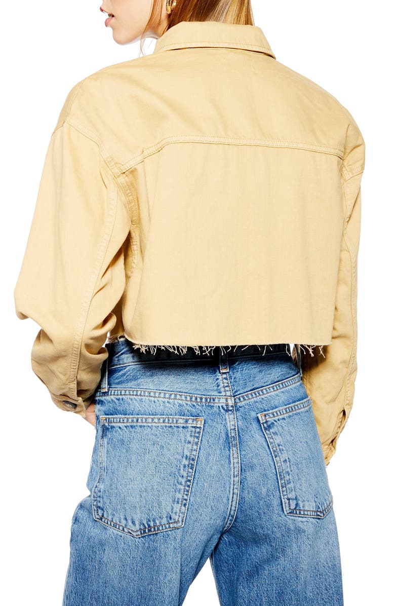 Topshop Jack Raw Hem Shirt Jacket, Alternate, color,
