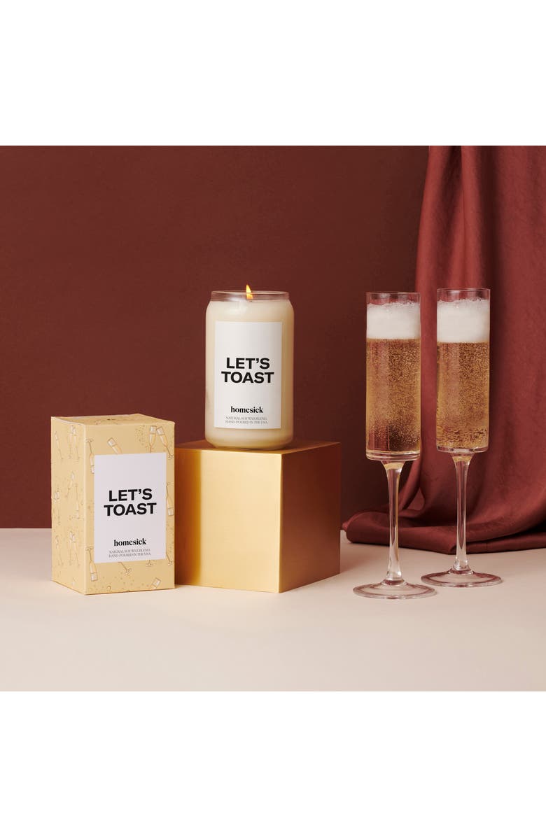 homesick Let's Toast Candle, Alternate, color, White