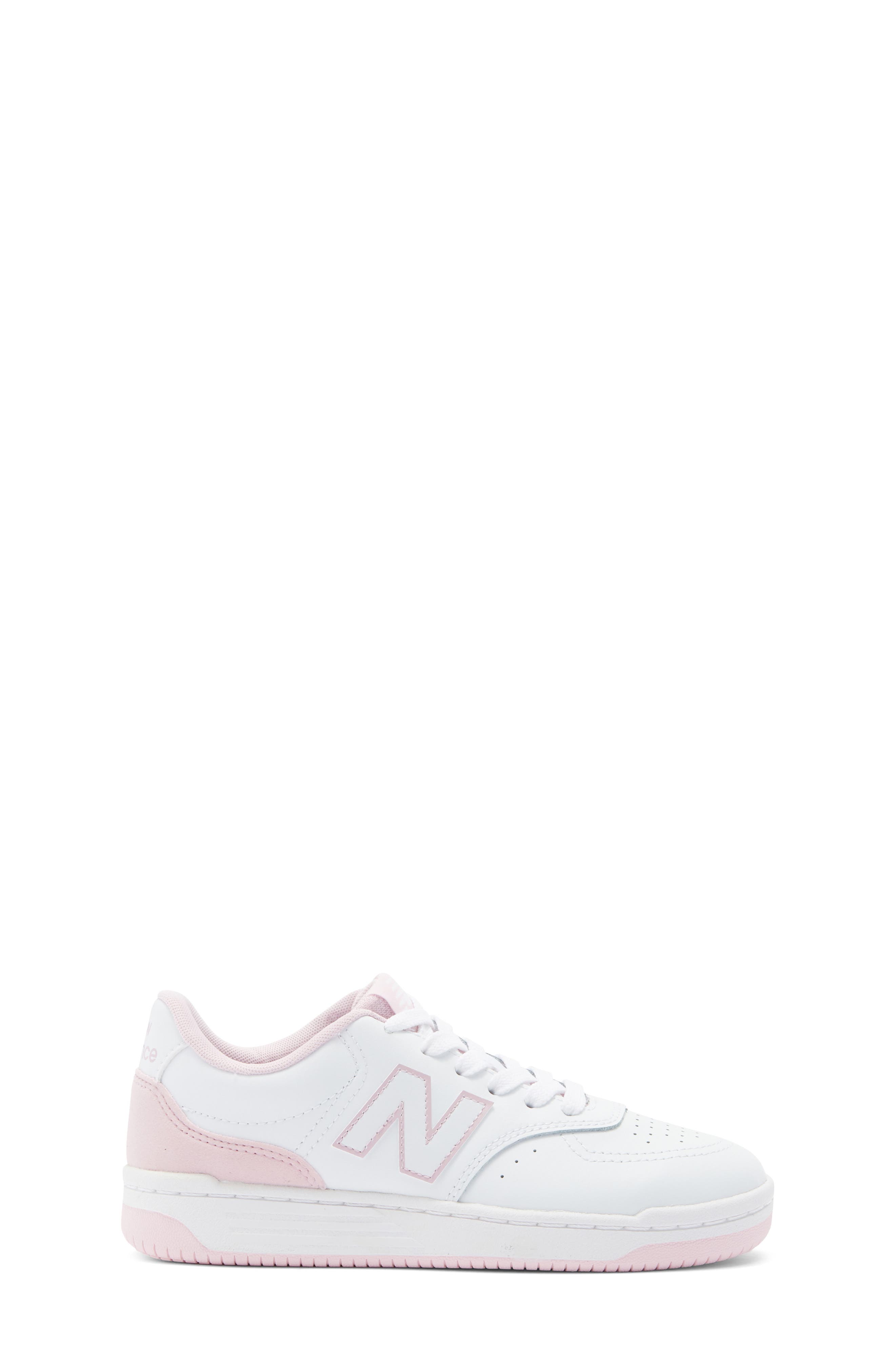 New Balance Kids' BB80 Sneaker, Alternate, color, White/ Mid Century Pink