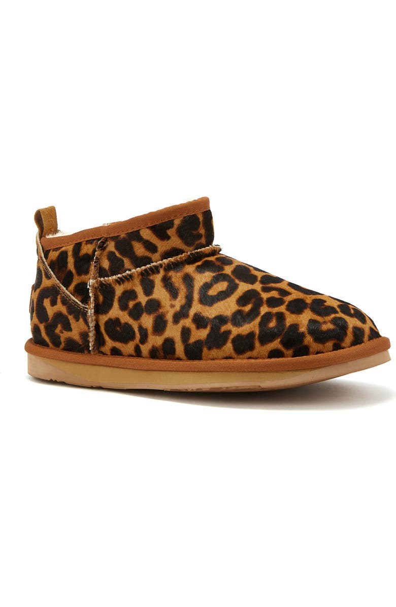 Australia Luxe Collective Cosy Ultra Short Genuine Shearling Bootie, Main, color, Leopard