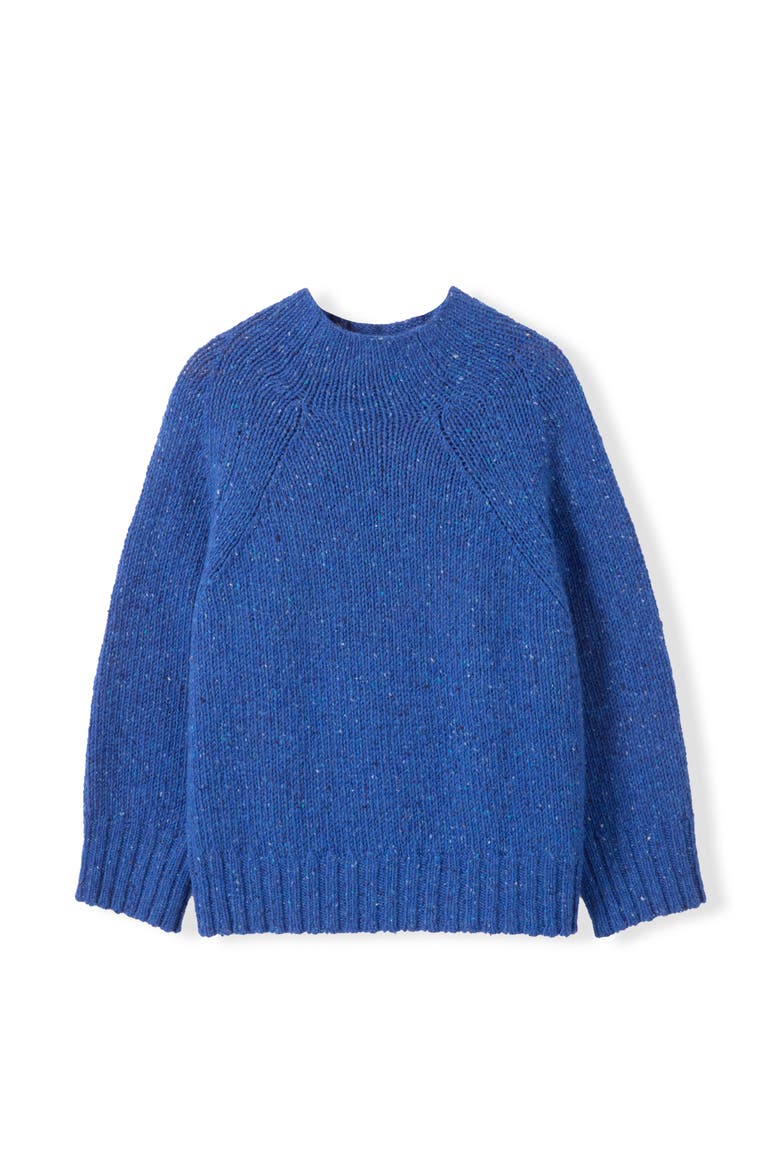Kilcarra Tweed Funnel Neck Sweater, Alternate, color, Lapis