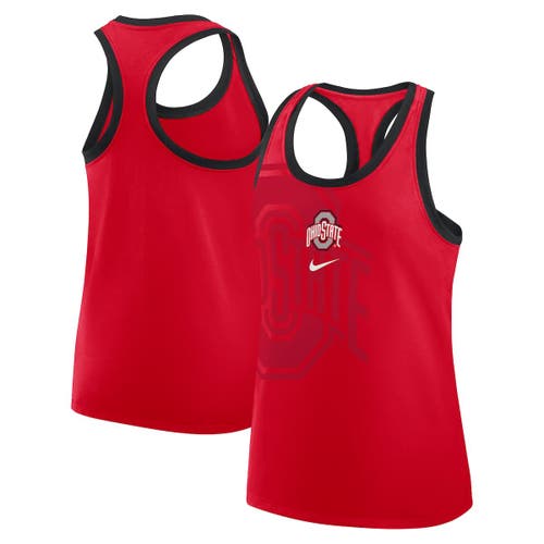 Nike Scarlet Ohio State Buckeyes Primetime Tri-blend Racerback Tank Top In Red