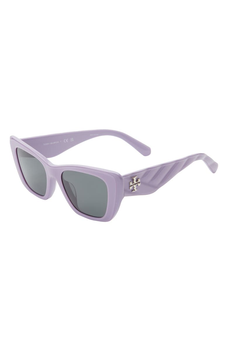 Tory Burch 52mm Cat Eye Sunglasses, Alternate, color, Purple / Grey