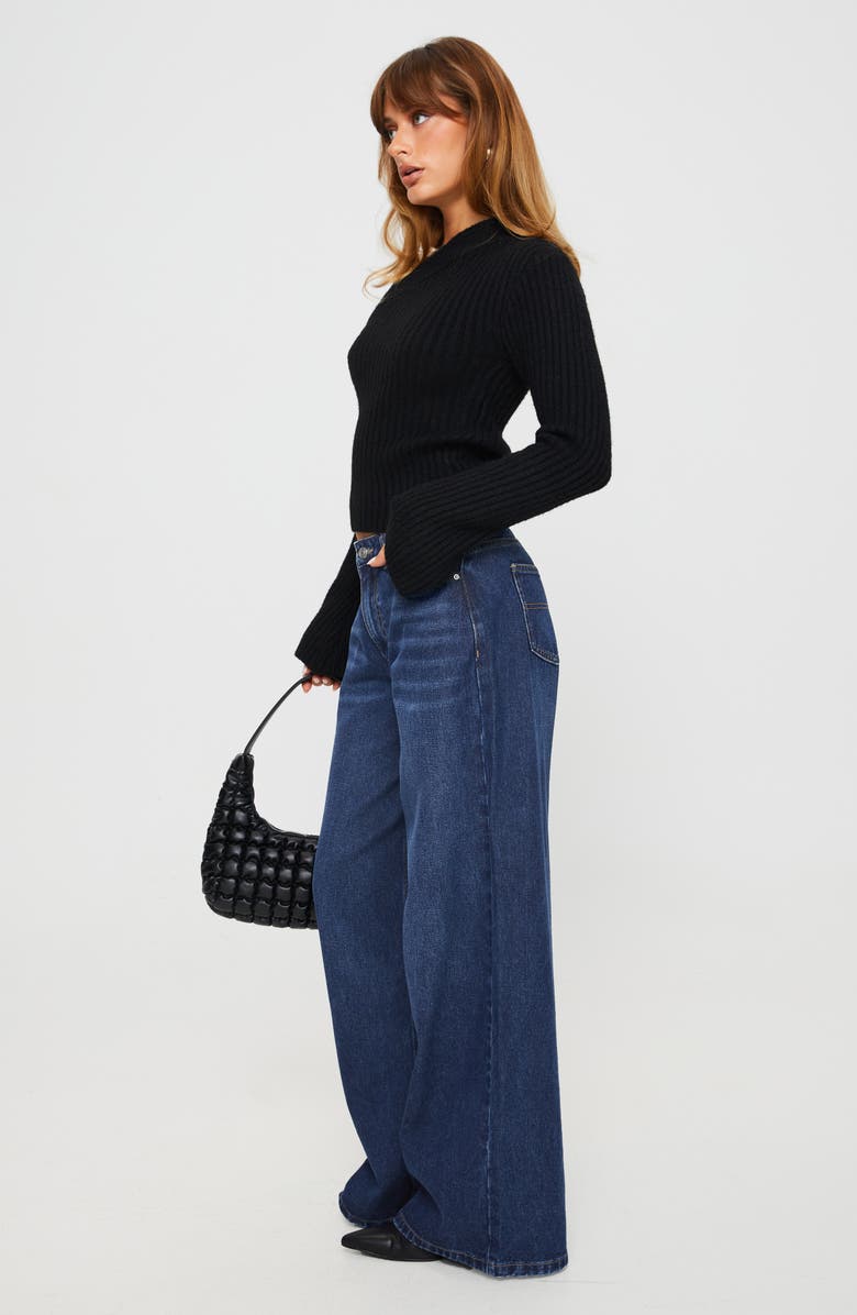 Princess Polly Naylor Low Rise Wide Leg Jeans, Alternate, color, Blue Denim