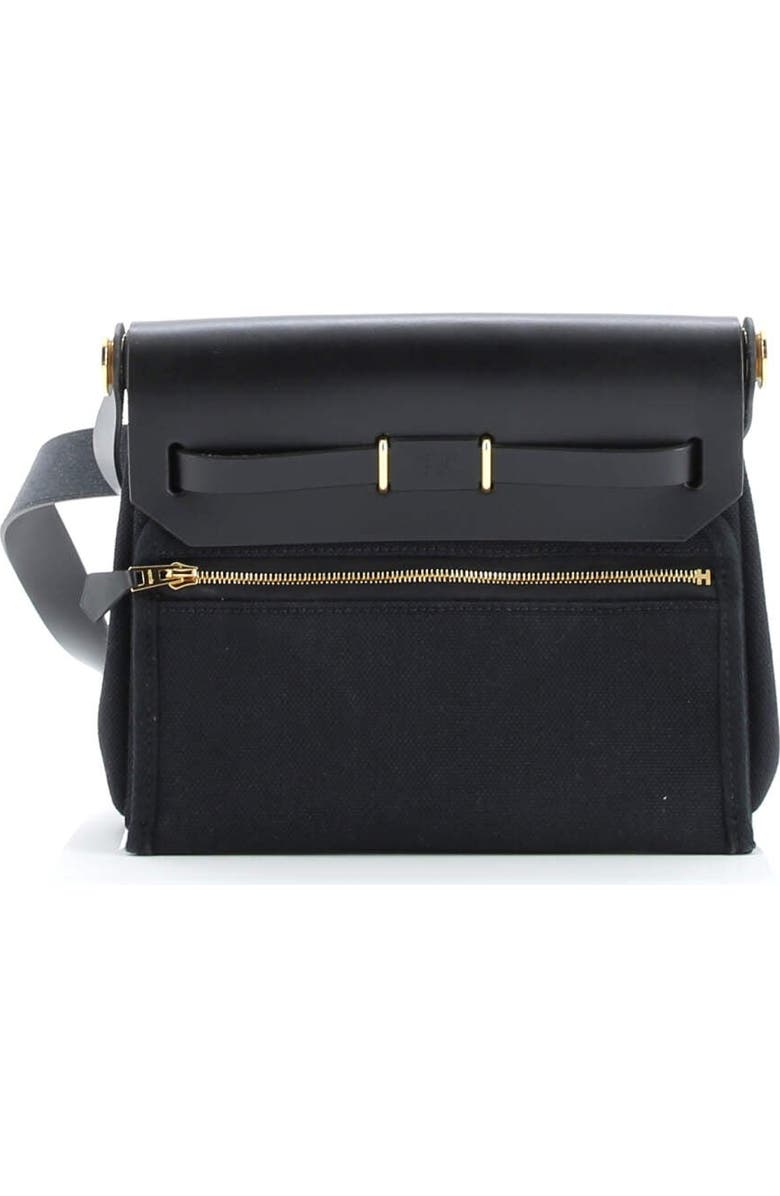 Pre-Owned Hermes Herbag Zip Toile and Leather 20, Alternate, color, Noir