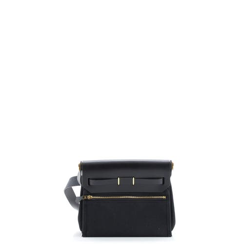 Pre-owned Hermes Hermes Herbag Zip Toile And Leather 20 In Black