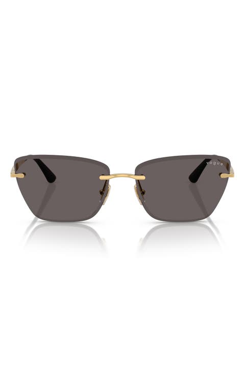 59mm Rimless Cat Eye Sunglasses