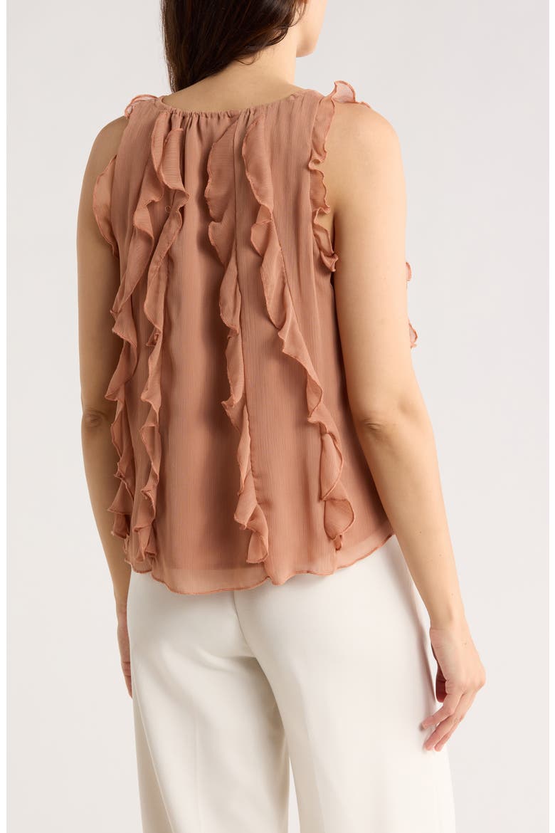 Ruffle Sleeveless Top, Alternate, color, MOCHA MOUSSE