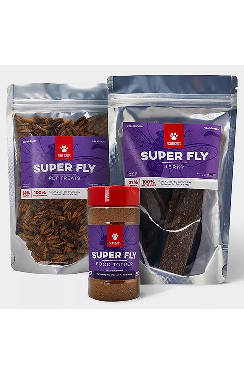 Scout & Zoe's Super Fly Black Soldier, Swarm Trio, Dog Treat Variety Pack, 10oz, Main, color, Multicolored