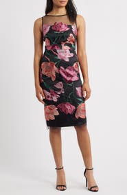 Eliza J Floral Embroidered Cocktail Dress