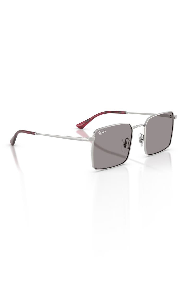 Idan Bio-Based 50mm Square Sunglasses, Alternate, color, SILVER / GREY