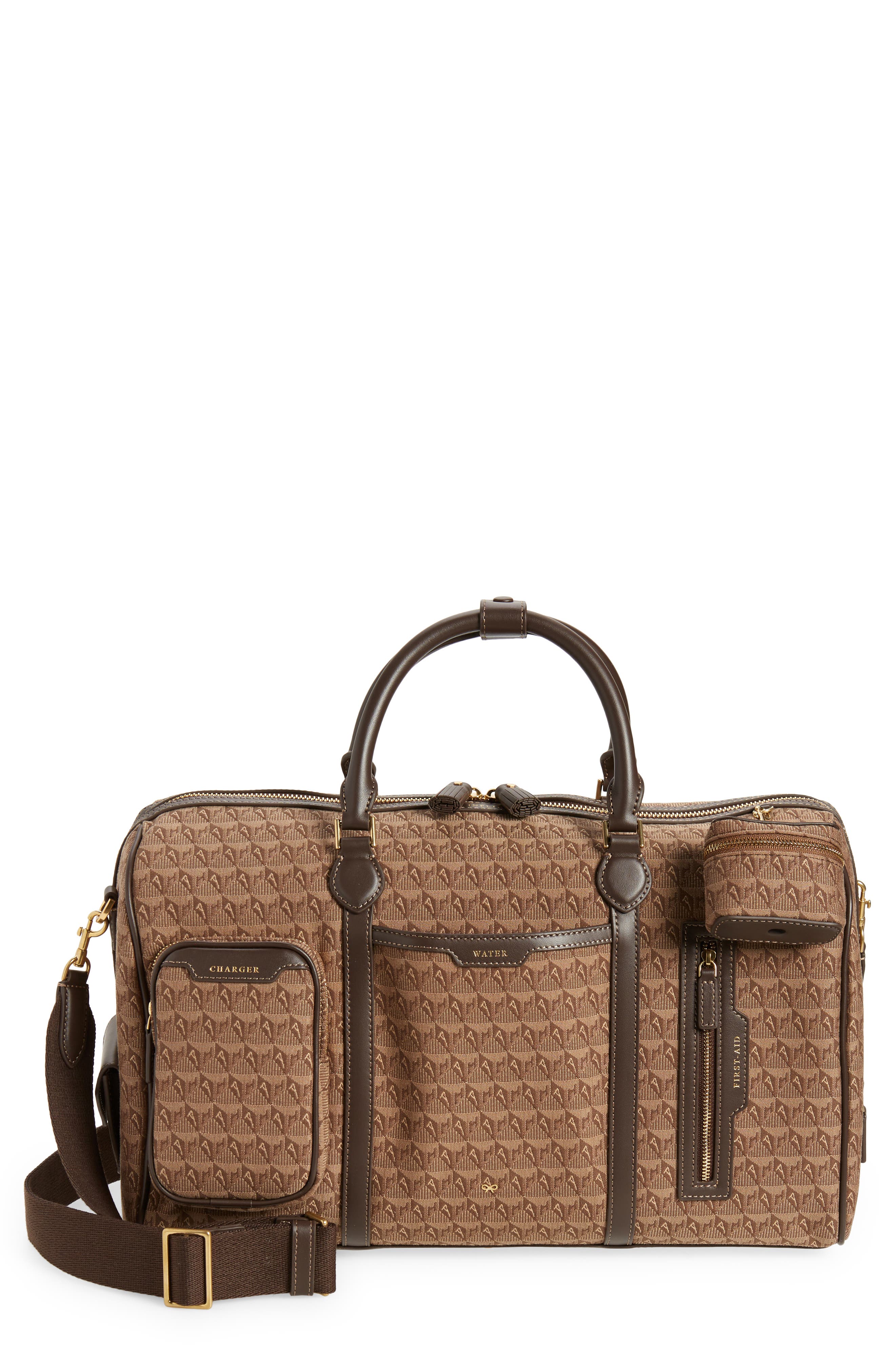 Anya Hindmarch In-Flight Jacquard Barrel Travel Bag, Main, color, 