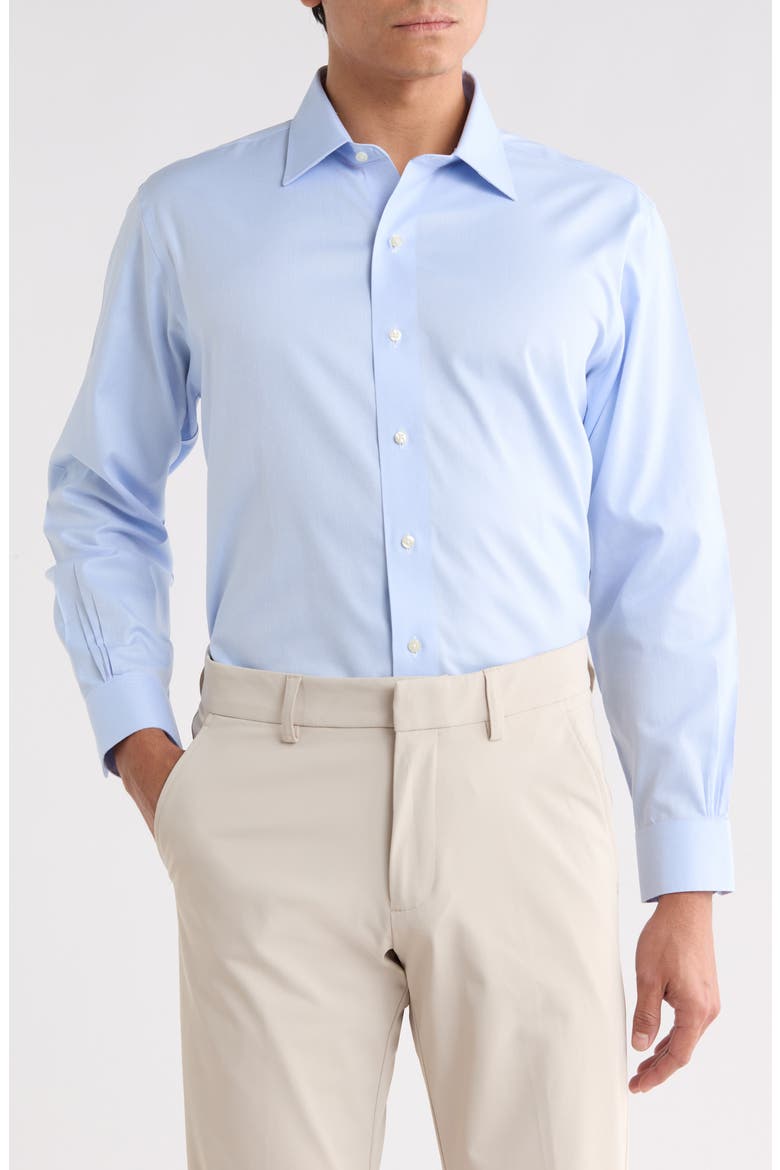 Regular Fit Non-Iron Dobby Dot Dress Shirt, Main, color, SERENITYDOT