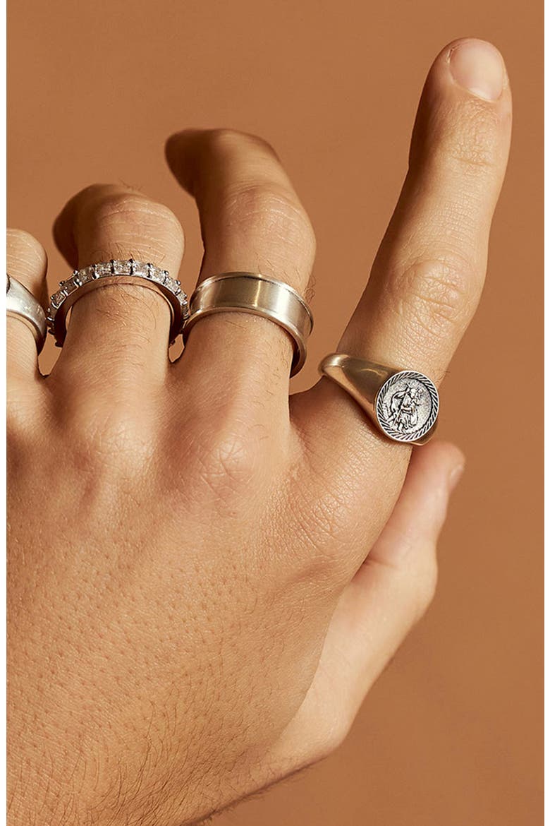 St. Christopher Signet Ring, Alternate, color, SILVER