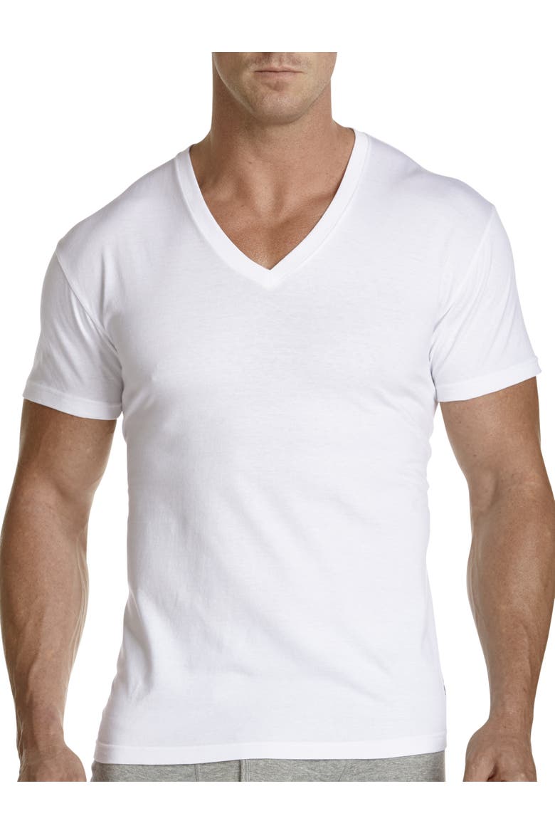 Big & Tall 3-pk V-Neck T-Shirts, Main, color, WHITE