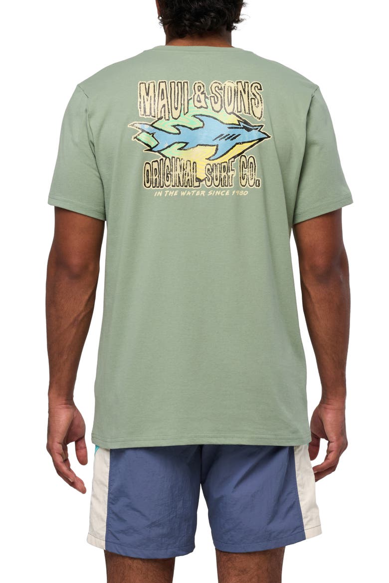 Shark Surf Graphic T-Shirt, Alternate, color, SAGE