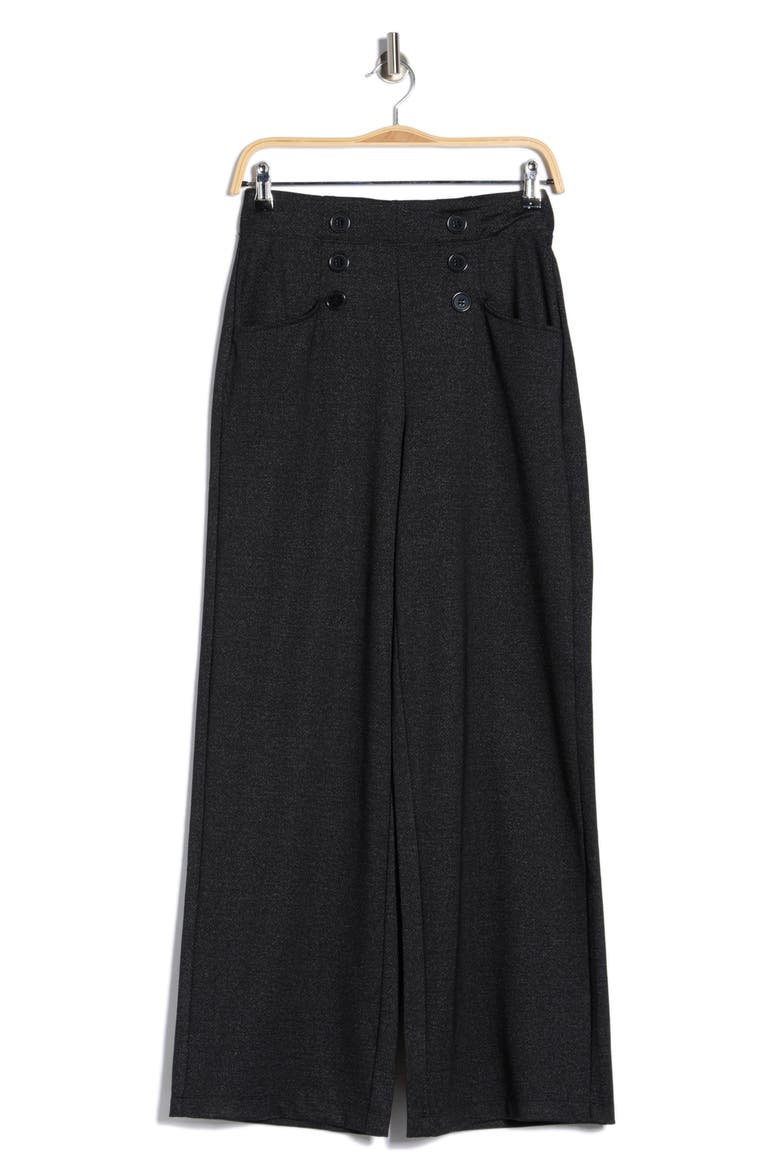 Double Knit Sailor Pants, Alternate, color, CHARCOAL