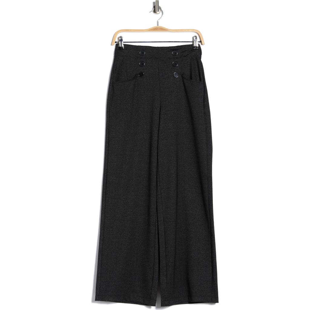 Max Studio Double Knit Sailor Pants In Gray