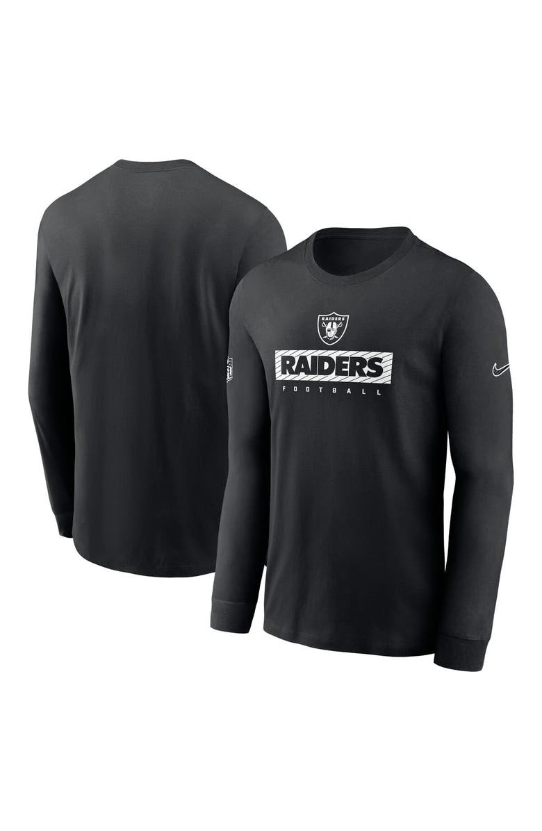 Nike Men's Nike Black Las Vegas Raiders Sideline Performance Long Sleeve T-Shirt, Main, color, 