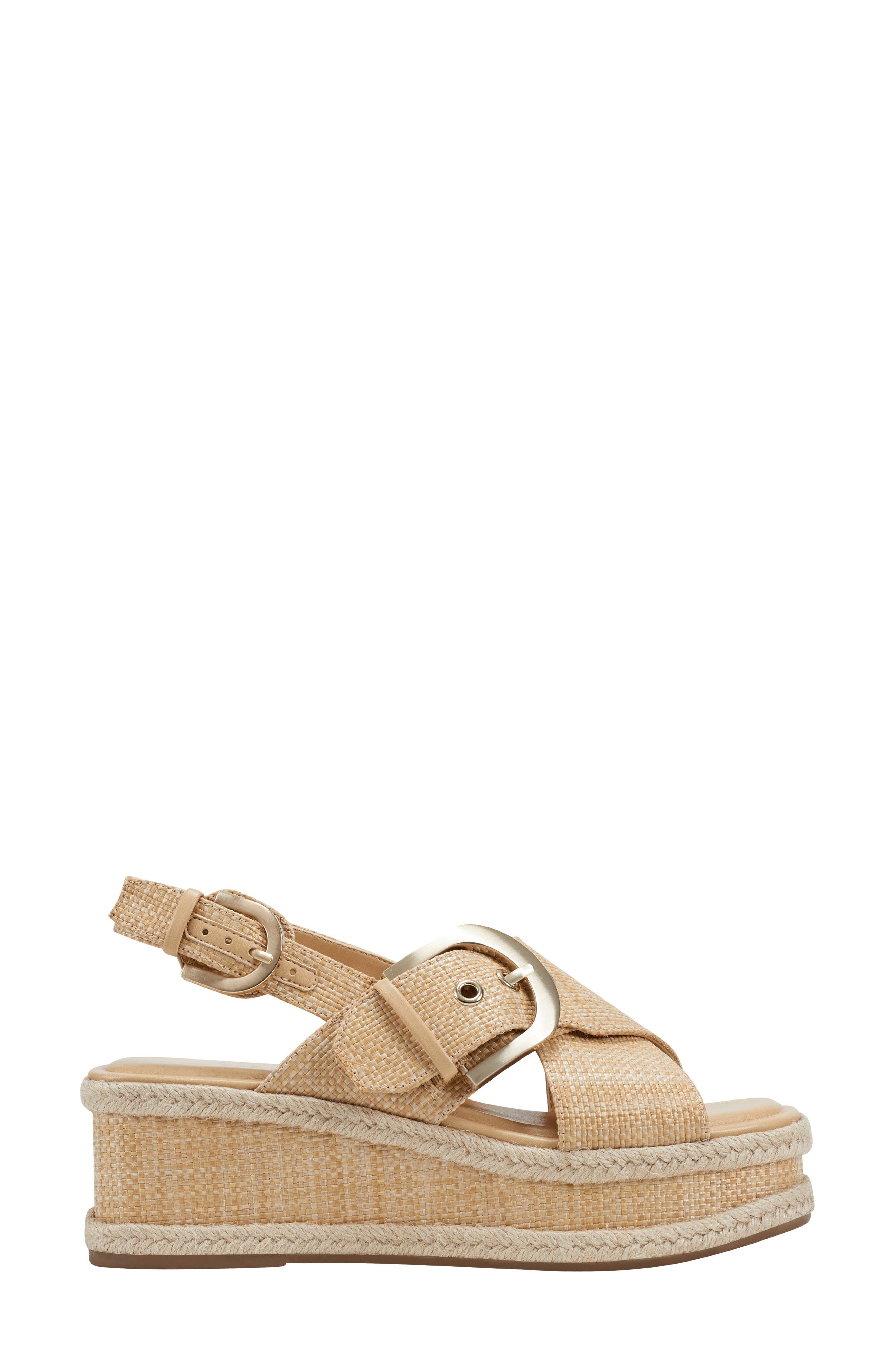 Marc Fisher LTD Renda Slingback Espadrille Platform Wedge Sandal, Alternate, color, 