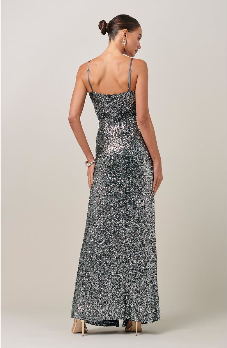 SAVEL Yasmina Maxi Dress, Alternate, color, Gunmetal Sequin