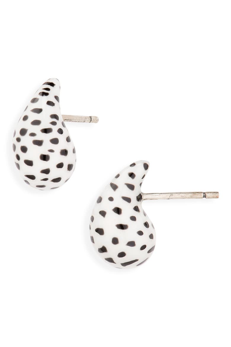 Teardrop Earrings, Main, color, 9010 WHITE-BLACK