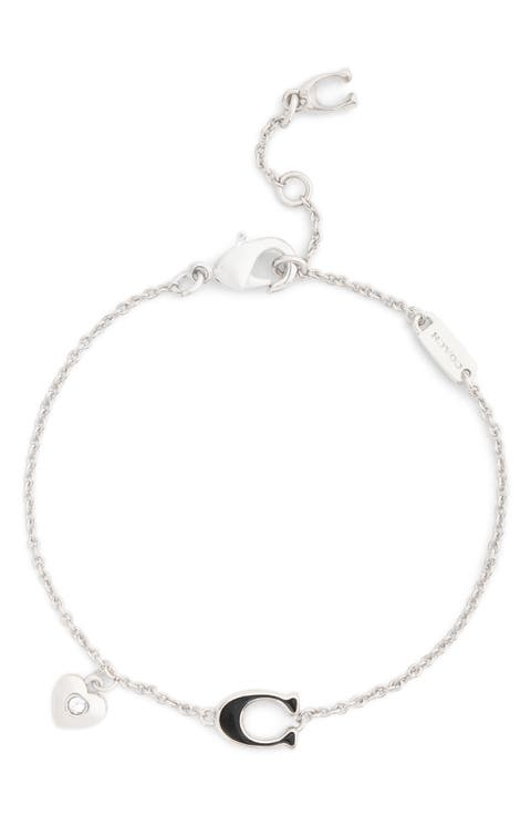 Signature C Heart Charm Bracelet