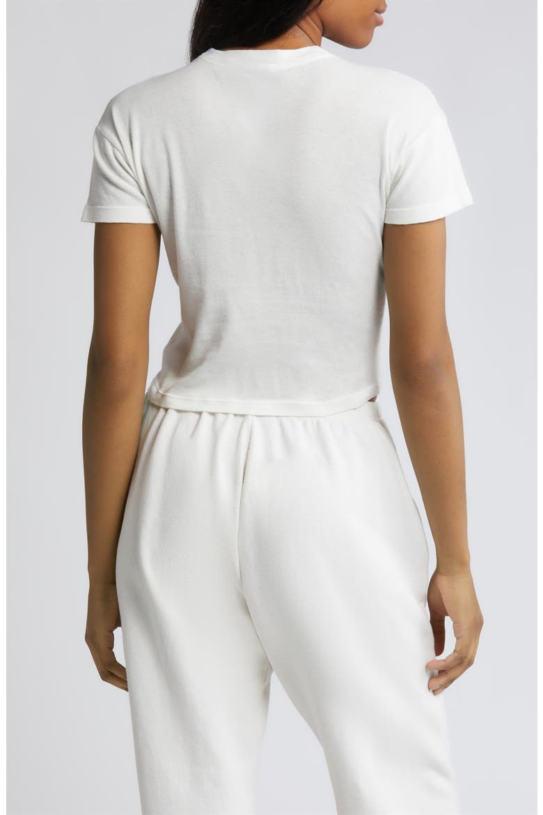 Denim Logo Patch Organic Cotton & Hemp Crop T-Shirt, Alternate, color, WHITE