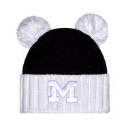 New Era Women's New Era  Navy Michigan Wolverines Tonal Cuffed Knit Hat with Double Poms