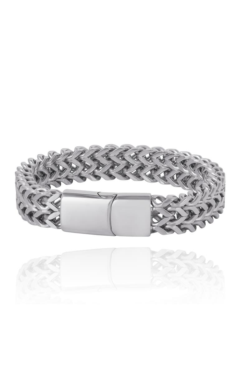 Silver-Tone Woven Chain Bracelet, Alternate, color, Silver