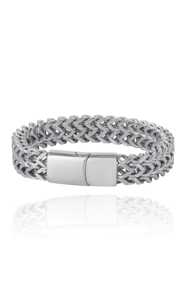 Lucky Brand Silver-Tone Woven Chain Bracelet, Alternate, color, Silver
